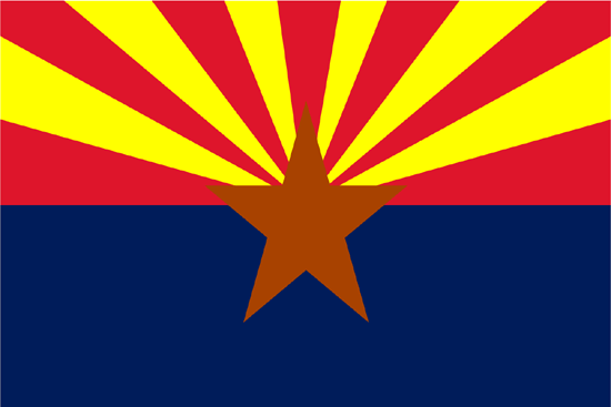 vlag van Arizona - klik op vlag voor een grotere kaart