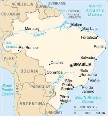 kaart van Brazilie