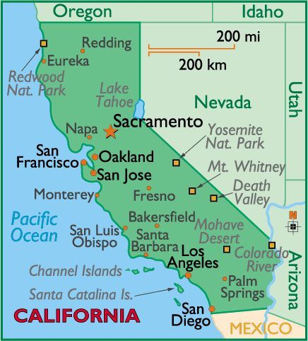 De kaart van San Francisco - klik voor kaart van California