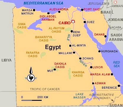 Egypte - klik hier voor een andere kaart