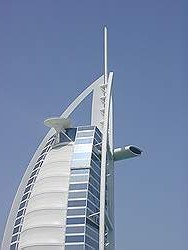 Burj Al Arab hotel; helicopter platform en restaurant