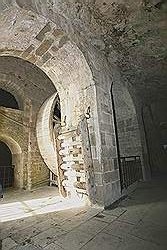 Normandië - Mont Saint Michel; goederenlift, angedreven door een tredmolen