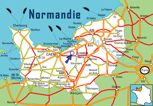 Kaart van Normandie