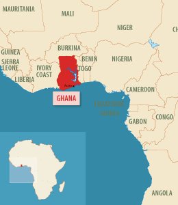 de ligging van Ghana