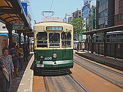 Nagasaki - tram, een bekend vervoermiddel in Japan