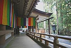 Koyasan - het complex rond het Okunion Gobyo Mausoleum; de Torodo of lantaarn tempel