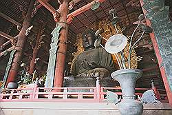 Nara - de Todai-ji tempel; de boeddha