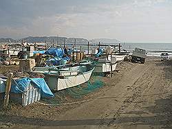 Kamakura - Strand; vissersboten