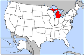 Michigan is rood ingekleurd