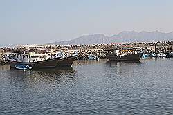 Musandam - boottocht; de haven van Dibba
