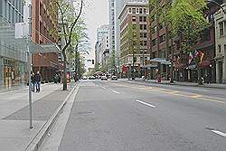 Straat in centrum van Vancouver