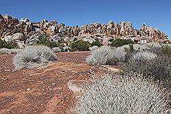 Kagga Kamma - Bushmen Lodge, mooi tegen de rotsen aan gebouwd