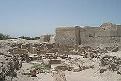 Fort Bahrain - opgravingen; slechts een klein gedeelte is opgegraven