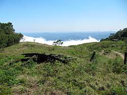Paranapiacaba forest - de bewolking ligt lager; op deze heuvel stonden vroeger TV antennes