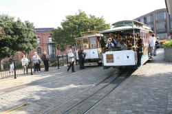 San Francisco - Fisherman's Warf; kabeltram station bij Fishermans Warf