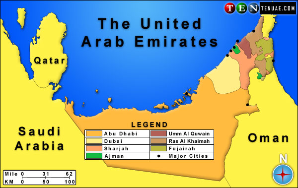 De zeven verschillende Emiraten
