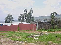 Addis Abeba - uitzicht vanaf berg; dorpje