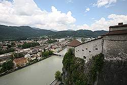 Kufstein -  de Kufsteiner Vesting - uitzicht over de Inn