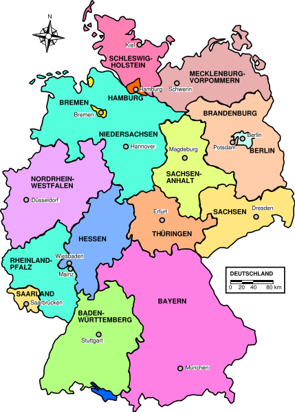 Duitsland - klik op de kaart voor een grotere kaart
