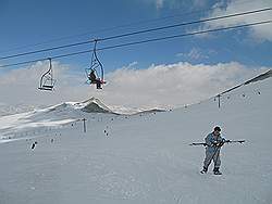 Tochal tele cabin - skihelling op 3750 m hoogte