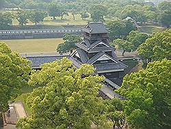 Kumamoto - Kumamoto castle; uitzicht vanaf observatiedek