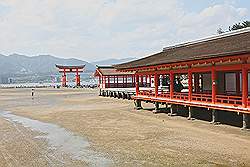 Miyajima - de Itsukushima tempel, met de torii op de achtergrond