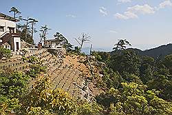 Miyajima - de kabelbaan; het hoogste station