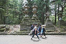 Nara - park, met vele lantaarns langs de paden