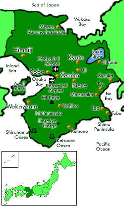 Kaart van Kinki