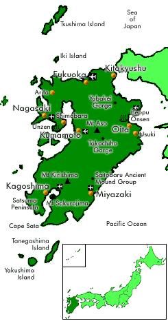 Kaart van Kyushu