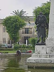 Douala- plein in het centrum van de stad