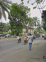 Douala- straat in business district