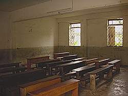 Douala- klaslokaal in katholieke school