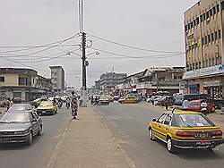 Douala- straat in business district