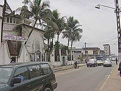 Douala- straat in business district