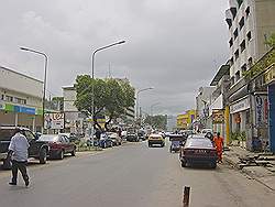 Douala- straat in business district