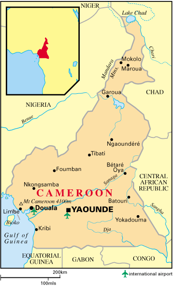 kaart van Kameroon
