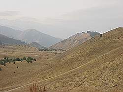 Bergtocht in de herfst - de bergweide op 2700 m hoogte