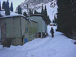 Bergtocht in de winter - 'vakantiehuisje'