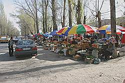 Charyn Canyon - terugweg; een markt