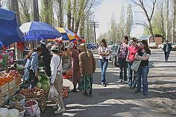 Charyn Canyon - terugweg; een markt