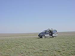 Almaty - de steppe met het 4-wheel drive busje