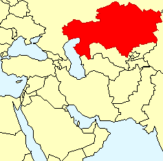 De kaart van Kazakhstan