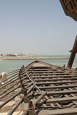 Musea in Kuwait - het Maritiem museum; bovenkant van een dow