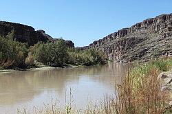 Big Bend National Park - de rivier Rio Grande; ik had het breder voorgesteld