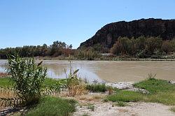 Big Bend National Park - de rivier Rio Grande; ik had het breder voorgesteld
