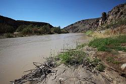 Big Bend National Park - de rivier Rio Grande; ik had het breder voorgesteld