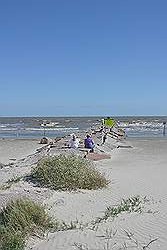 Galveston - het strand met een strekdam