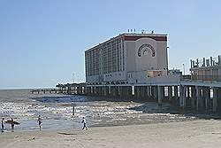 Galveston - het Flagship hotel, gebouwd op palen in de zee