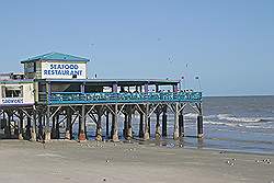 Galveston - de 'ocean grill' pier met een terras boven de zee